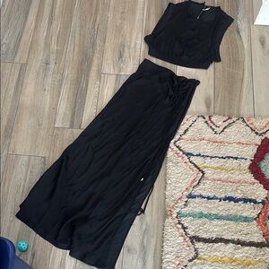 Free People Elegant Black Maxi Skirt